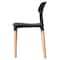 Fabulaxe Modern Plastic Dining Chair Open Back with Beech Wood Legs, Black, PK 2 QI004222.BK.2 - alternate 5